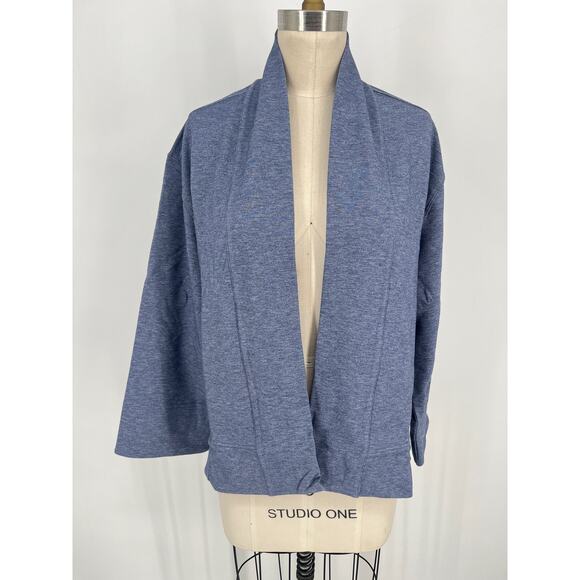 SALE Ministry of Supply Women's Fusion Terry Cardigan Sz M Heather Blue - Picture 1 of 4